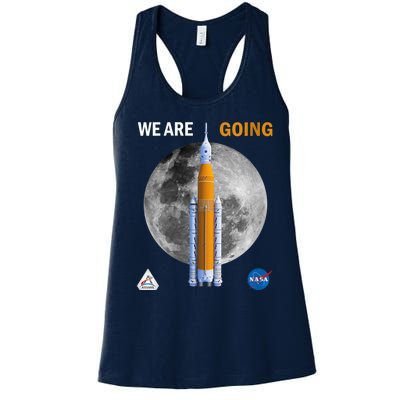 Womens NASA Artemis We Are Going Moon SLS Insignia Meatball Women's Racerback Tank