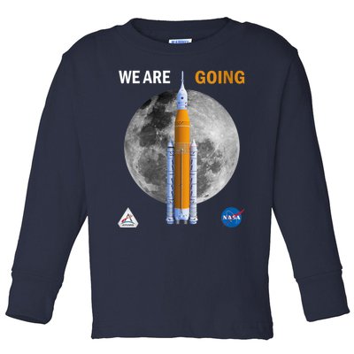 Womens NASA Artemis We Are Going Moon SLS Insignia Meatball Toddler Long Sleeve Shirt