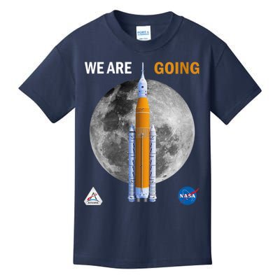 Womens NASA Artemis We Are Going Moon SLS Insignia Meatball Kids T-Shirt