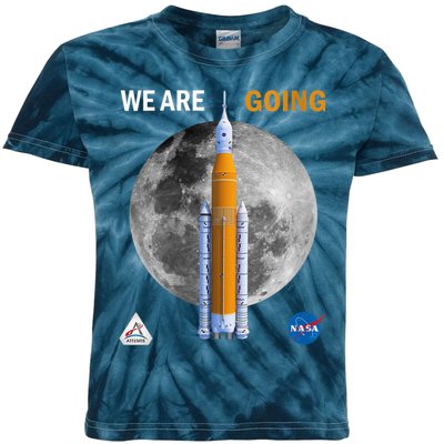 Womens NASA Artemis We Are Going Moon SLS Insignia Meatball Kids Tie-Dye T-Shirt