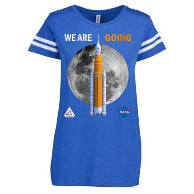 Womens NASA Artemis We Are Going Moon SLS Insignia Meatball Enza Ladies Jersey Football T-Shirt