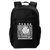 Wearing Naked Aggression Backpack