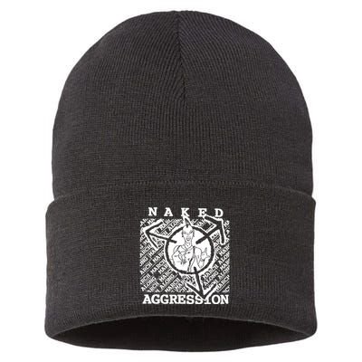 Wearing Naked Aggression Sustainable Knit Beanie