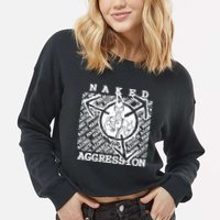 Wearing Naked Aggression Cropped Pullover Crew