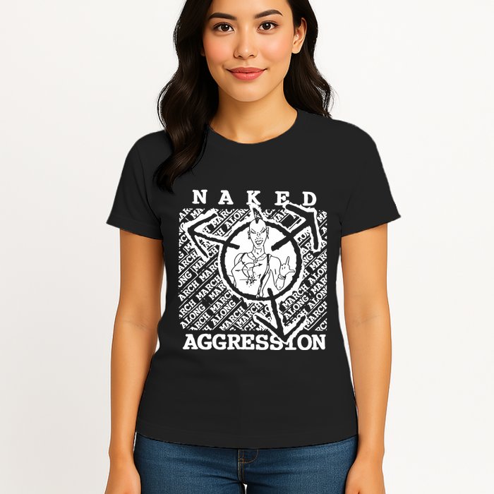 Wearing Naked Aggression Womens T-Shirt