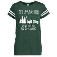 We're Not Alcoholics We're Drunks We Go Camping Enza Ladies Jersey Football T-Shirt