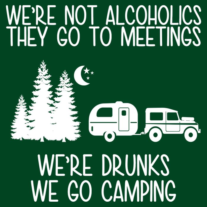 We're Not Alcoholics We're Drunks We Go Camping Cooling Performance Long Sleeve Crew