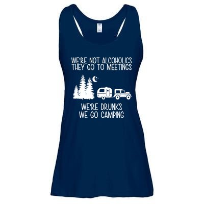 We're Not Alcoholics We're Drunks We Go Camping Ladies Essential Flowy Tank