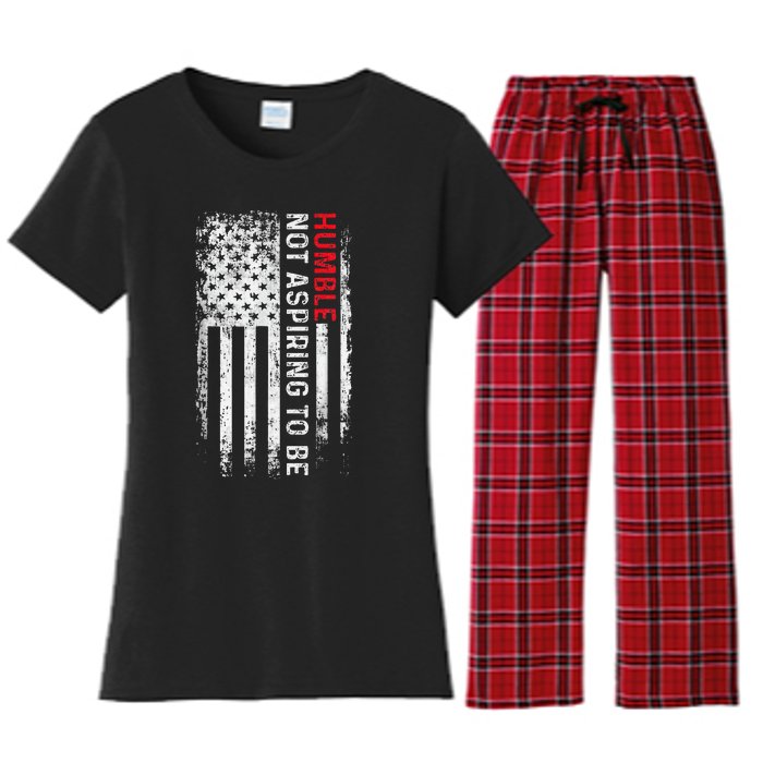 Women Not Aspiring To Be Humble Feminist Message Women's Flannel Pajama Set