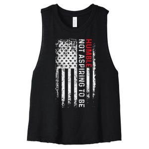 Women Not Aspiring To Be Humble Feminist Message Women's Racerback Cropped Tank