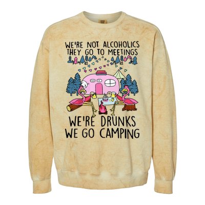 Were Not Alcoholics They Go To Meetings Drunk We Go Camping Colorblast Crewneck Sweatshirt