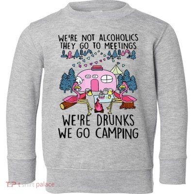 Were Not Alcoholics They Go To Meetings Drunk We Go Camping Toddler Sweatshirt