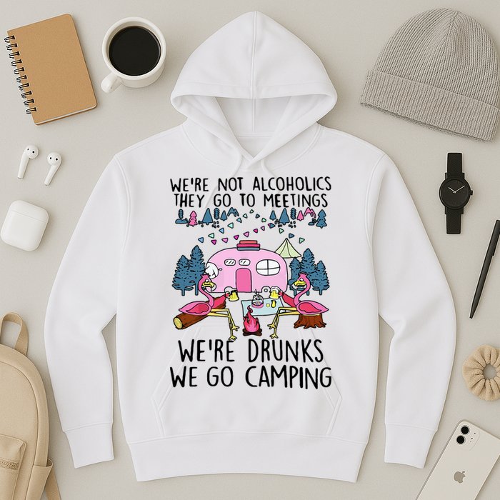 Were Not Alcoholics They Go To Meetings Drunk We Go Camping Hoodie