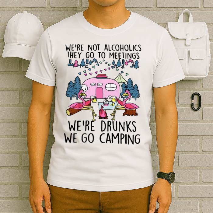 Were Not Alcoholics They Go To Meetings Drunk We Go Camping T-Shirt