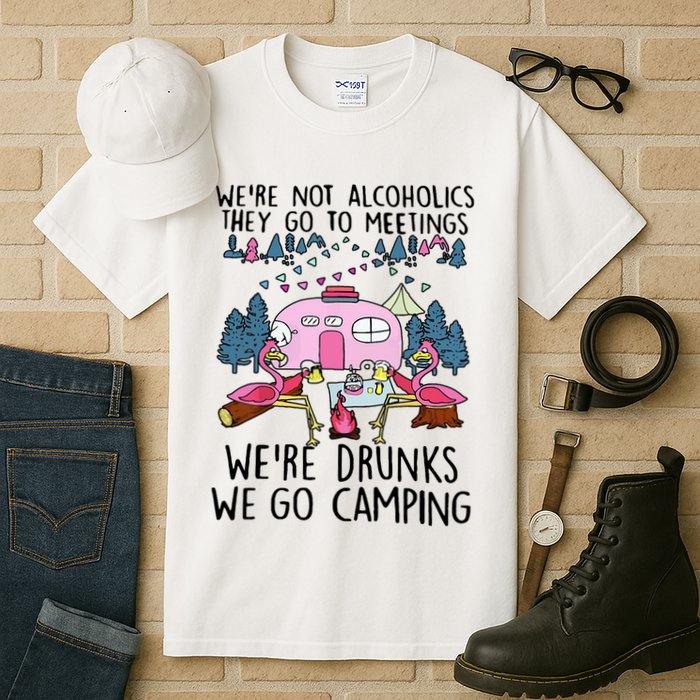 Were Not Alcoholics They Go To Meetings Drunk We Go Camping Tall T-Shirt