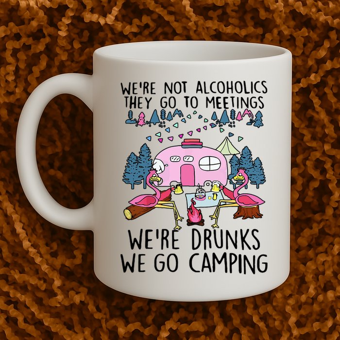 Were Not Alcoholics They Go To Meetings Drunk We Go Camping Mug