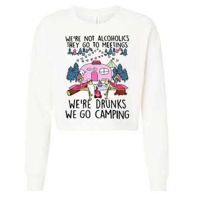 Were Not Alcoholics They Go To Meetings Drunk We Go Camping Cropped Pullover Crew