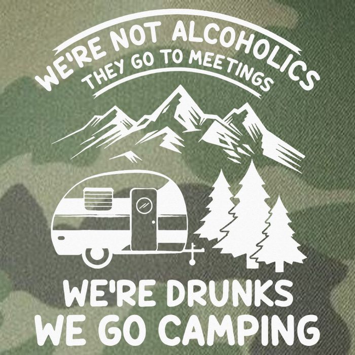 We're Not Alcoholics They Go to Meetings Funny Camping Legacy Tie Dye Trucker Hat