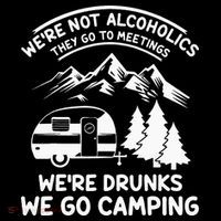 We're Not Alcoholics They Go to Meetings Funny Camping Baby Bodysuit