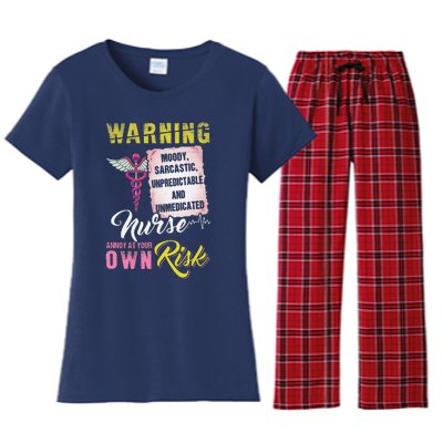 Warning Nurse Annoy At Your Own Risk Women's Flannel Pajama Set