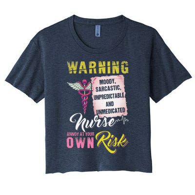 Warning Nurse Annoy At Your Own Risk Women's Crop Top Tee