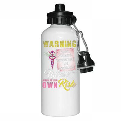 Warning Nurse Annoy At Your Own Risk Aluminum Water Bottle