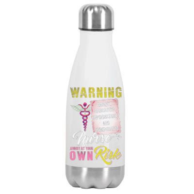 Warning Nurse Annoy At Your Own Risk Stainless Steel Insulated Water Bottle