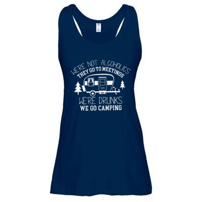 WeRe Not Alcoholics They Go To Meetings Drunks Camping Ladies Essential Flowy Tank