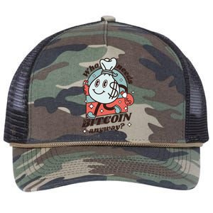 Who Needs Bitcoin Anyway Money Retro Rope Trucker Hat Cap