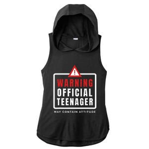 Warning Nager Birthday 13 Year Old Ladies PosiCharge Tri-Blend Wicking Draft Hoodie Tank