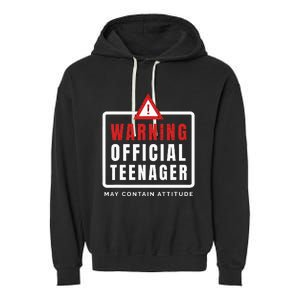 Warning Nager Birthday 13 Year Old Garment-Dyed Fleece Hoodie