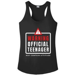 Warning Nager Birthday 13 Year Old Ladies PosiCharge Competitor Racerback Tank