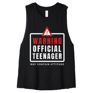 Warning Nager Birthday 13 Year Old Women's Racerback Cropped Tank