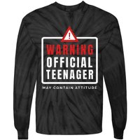 Warning Nager Birthday 13 Year Old Tie-Dye Long Sleeve Shirt