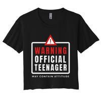 Warning Nager Birthday 13 Year Old Women's Crop Top Tee