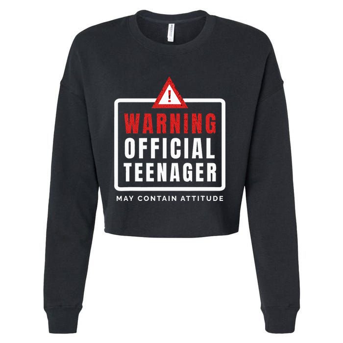 Warning Nager Birthday 13 Year Old Cropped Pullover Crew