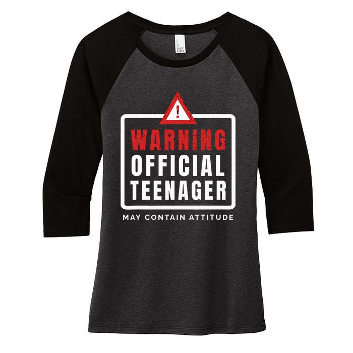 Warning Nager Birthday 13 Year Old Women's Tri-Blend 3/4-Sleeve Raglan Shirt