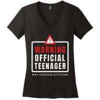 Warning Nager Birthday 13 Year Old Women's V-Neck T-Shirt