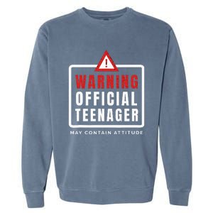 Warning Nager Birthday 13 Year Old Garment-Dyed Sweatshirt