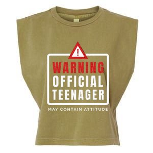 Warning Nager Birthday 13 Year Old Garment-Dyed Women's Muscle Tee