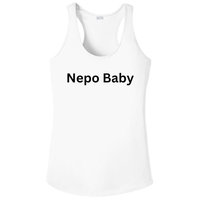 Womens NEPO BABY Funny Celebrity Women Nepotism Baby Ladies PosiCharge Competitor Racerback Tank