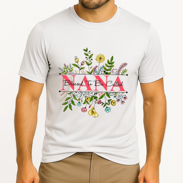Wildflower Nana Blessed To Be Called Nana Cooling Performance Crew T-Shirt
