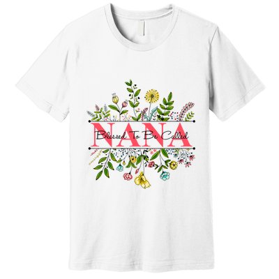 Wildflower Nana Blessed To Be Called Nana Premium T-Shirt