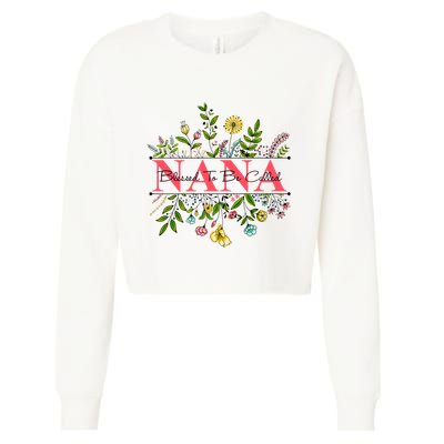 Wildflower Nana Blessed To Be Called Nana Cropped Pullover Crew