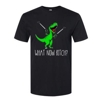 What Now Bitch Funny T Rex Dinosaur Softstyle® CVC T-Shirt