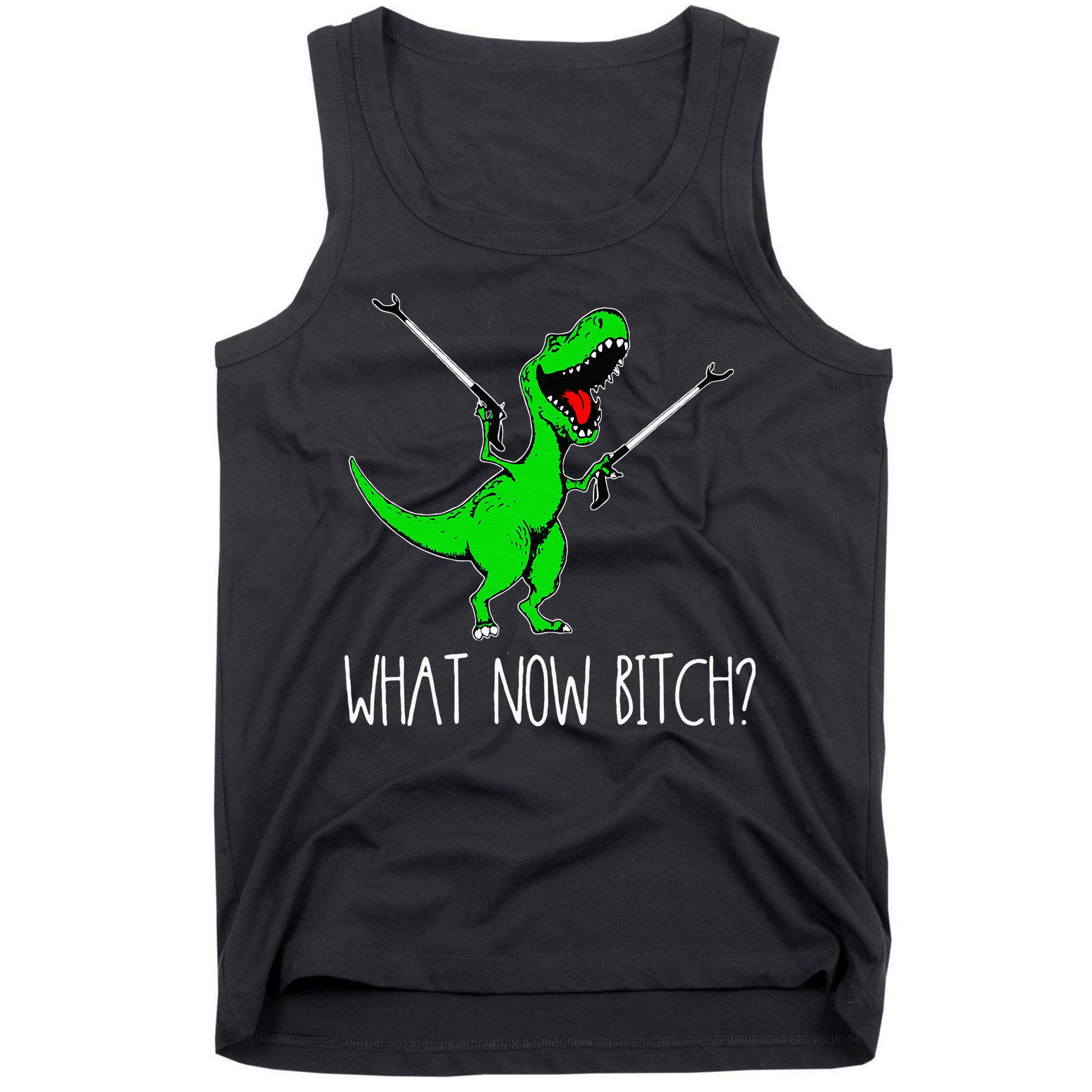 What Now Bitch Funny T Rex Dinosaur Tank Top