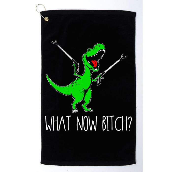 What Now Bitch Funny T Rex Dinosaur Golf Towel