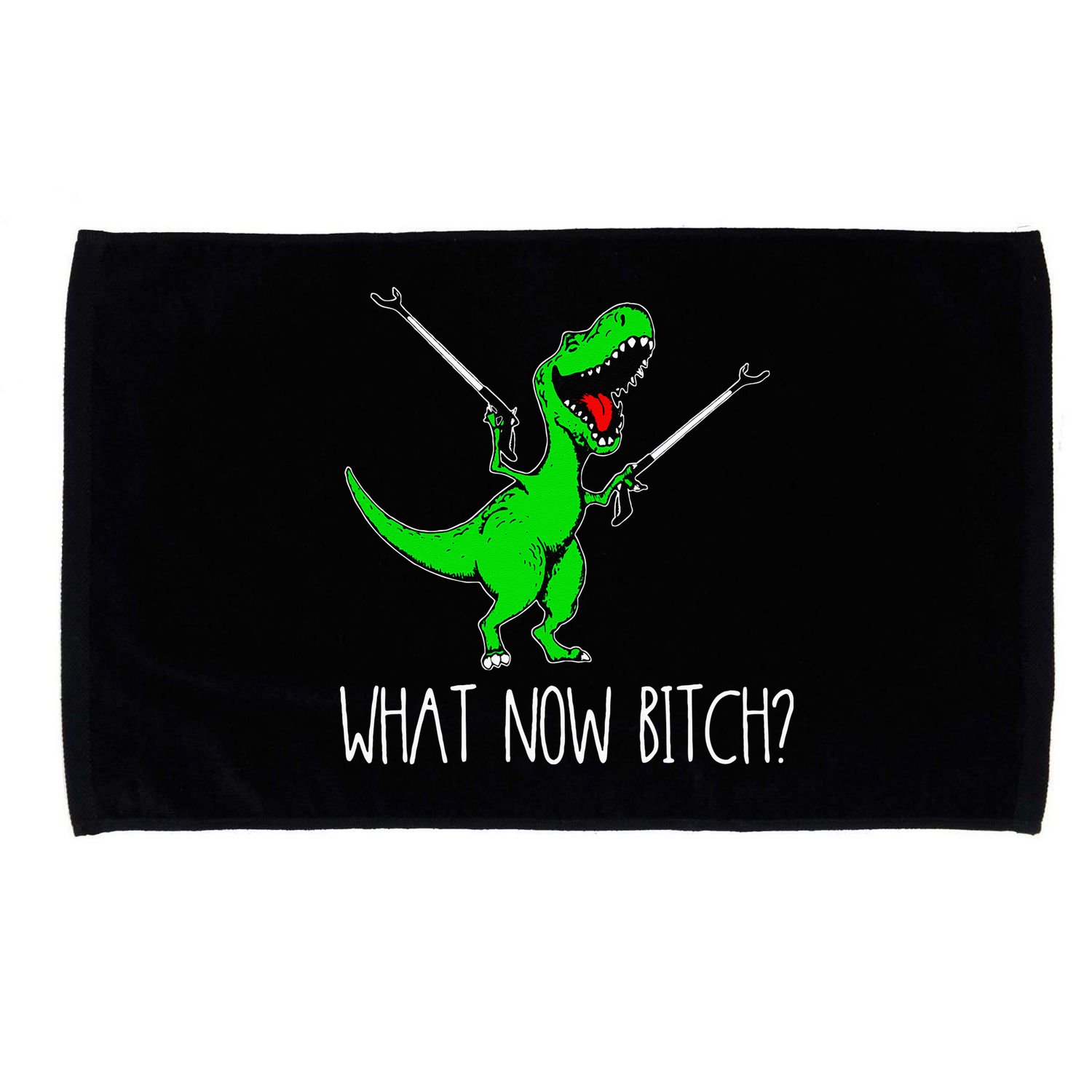 What Now Bitch Funny T Rex Dinosaur Microfiber Hand Towel