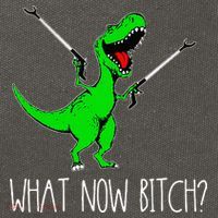 What Now Bitch Funny T Rex Dinosaur Cotton Canvas Backpack