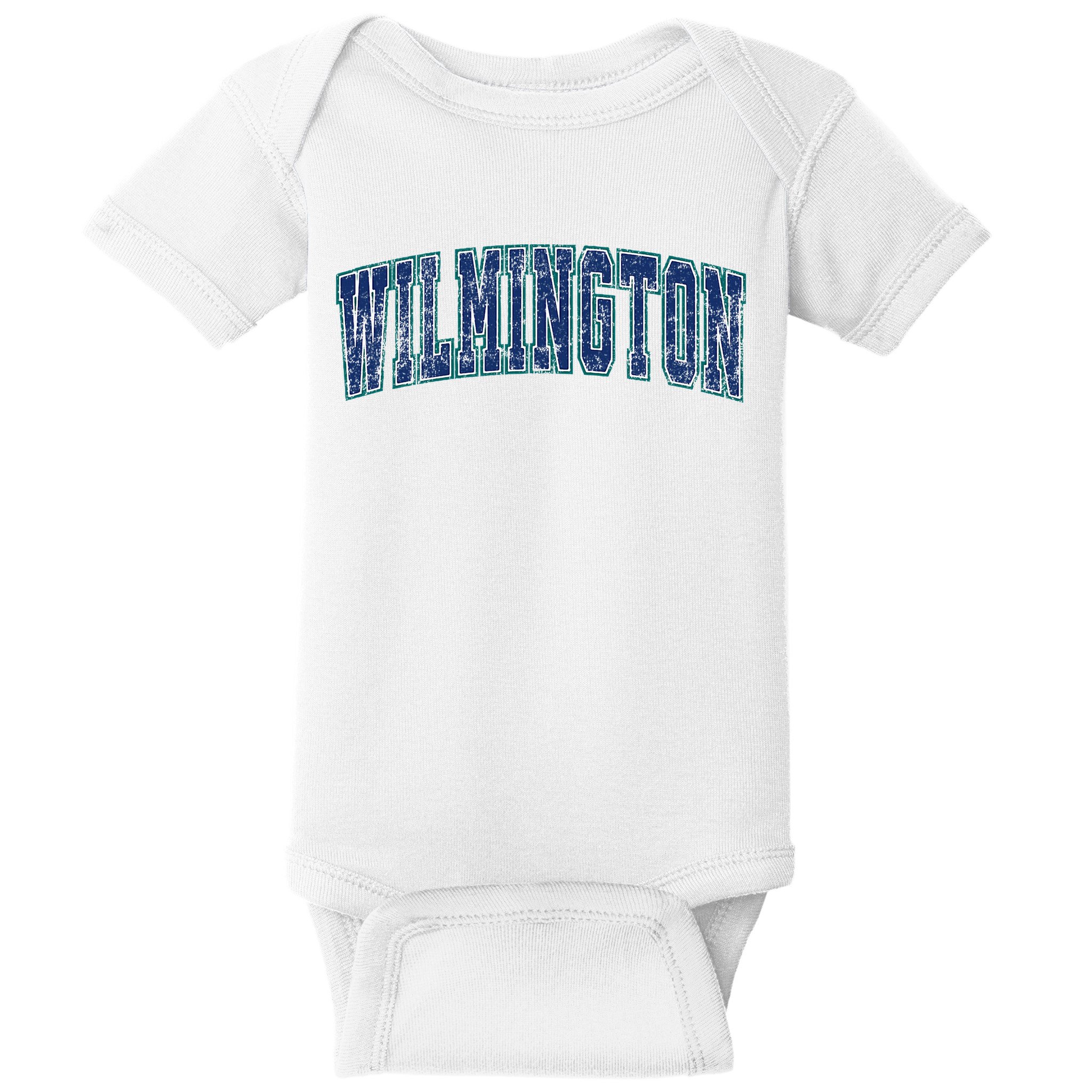 Wilmington North Carolina Nc Vintage Athletic Sports Baby Bodysuit